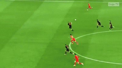A Soccer Game Is Being Played In Front Of A Sign That Says Unicredit Bank GIF