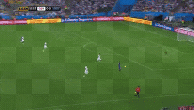 A Soccer Game Is Being Played In Front Of An Ad For Coca Cola GIF