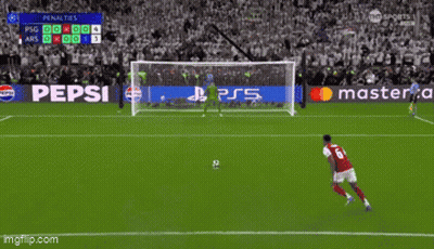 A Soccer Game Is Being Played In Front Of An Ad For Pepsi And Mastercard GIF