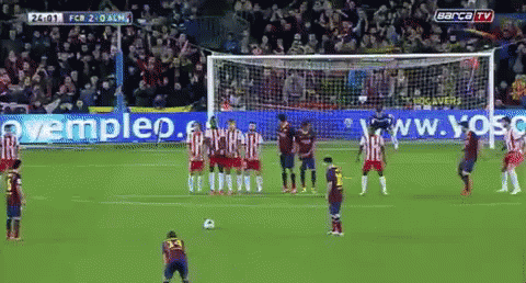 A Soccer Game Is Being Played In Front Of An Advertisement For Www.jobs.com GIF