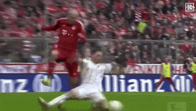A Soccer Game Is Being Played In Front Of An Allianz Ad GIF