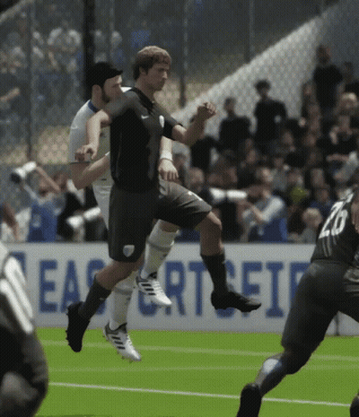 A Soccer Game Is Being Played In Front Of An Easports Sign GIF