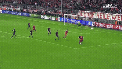 A Soccer Game Is Being Played In Front Of Banners For Heineken Playstation And Unicredit GIF