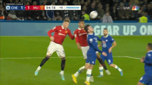 A Soccer Game Is Being Played In The Premier League Between Chelsea And Mu GIF