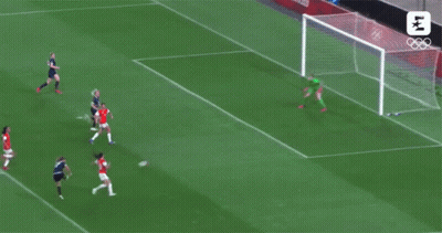 A Soccer Game Is Being Played In The Tokyo 2020 Olympics GIF