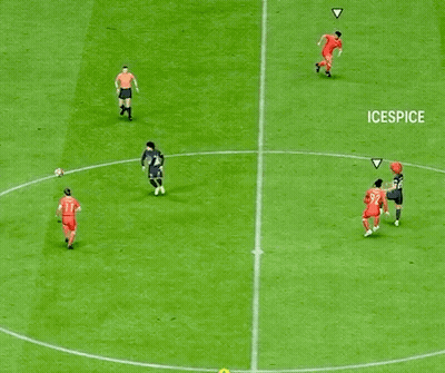A Soccer Game Is Being Played On A Field That Says Yamaha In The Background GIF