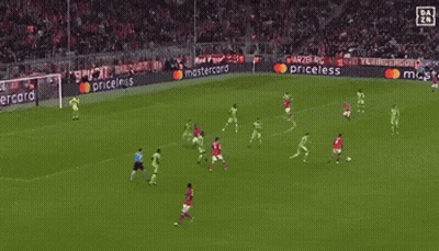 A Soccer Game Is Being Played On A Field With Ads For Mastercard Priceless And Mastercard Priceless GIF