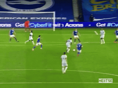 A Soccer Game Is Being Played On A Field With Advertisements For Cyberfit GIF