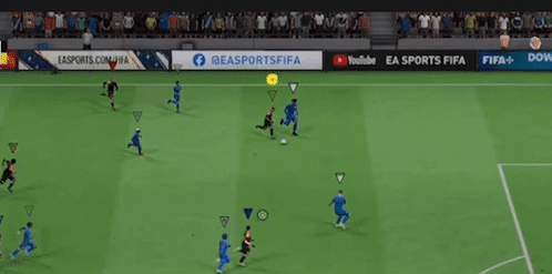 A Soccer Game Is Being Played On A Field With Advertisements For Ea Sports Fifa And Youtube GIF