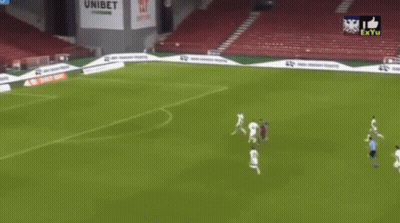 A Soccer Game Is Being Played On A Field With An Unibet Sign In The Background GIF