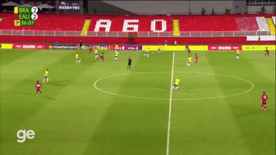A Soccer Game Is Being Played On A Field With Bra And Eau Teams GIF