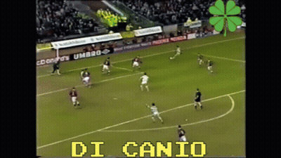 A Soccer Game Is Being Played On A Field With Di Canio Written In Yellow GIF