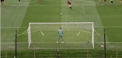 A Soccer Game Is Being Played On A Field With Players In Yellow And Black Jerseys GIF
