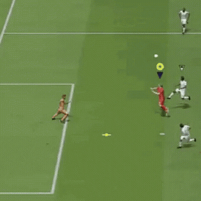 A Soccer Game Is Being Played On A Field With The Goalie Wearing Number 13 GIF