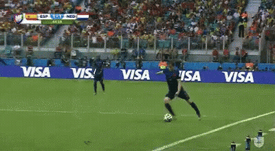 A Soccer Game Is Being Played On A Field With Visa Advertisements GIF
