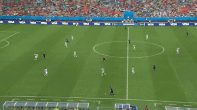 A Soccer Game Is Being Played On A Field With Visa Banners GIF