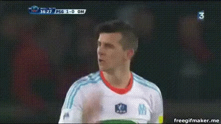 A Soccer Game Is Being Played On A Tv Screen GIF