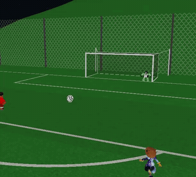A Soccer Game Is Being Played With A Goalie In The Background And A Player Says Yo GIF
