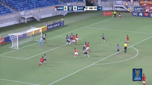 A Soccer Game Is Being Played With A Score Of 0 To 0 GIF