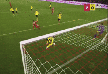 A Soccer Game Is Being Played With A Score Of 2-0 GIF