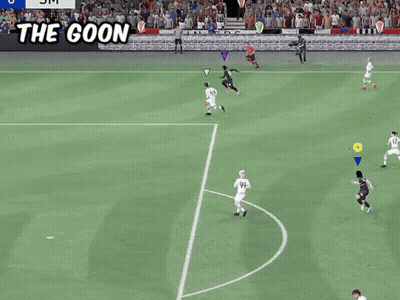 A Soccer Game Is Being Played With A Sign That Says The Goon GIF