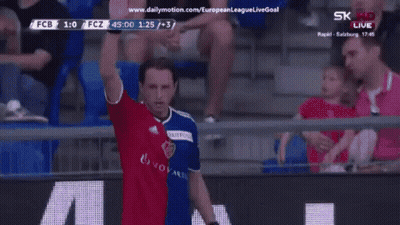 A Soccer Game Is Being Played With Advertisements For Maurice Lacroix On The Sidelines GIF