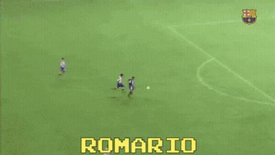 A Soccer Game Is Being Played With The Name Romario On The Bottom GIF