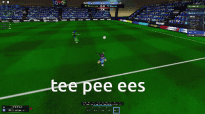 A Soccer Game With The Words Tee Pee Ees On The Bottom GIF