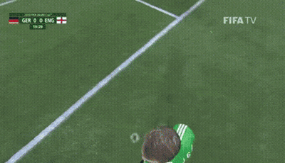 A Soccer Goalie Stands In Front Of A Wall That Says Fifa GIF