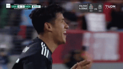 A Soccer Player Celebrates A Goal During A Game Between Usa And Mexico GIF