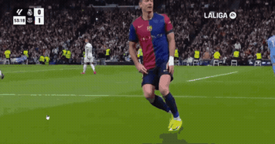 A Soccer Player Celebrates A Goal During A Laliga Match GIF