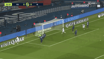 A Soccer Player Celebrates A Goal In Front Of A Msc Cruises Ad GIF