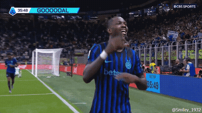 A Soccer Player Celebrates A Goal With Cbs Sports GIF