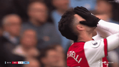 A Soccer Player Covering His Face With His Hands While Watching A Game On Bt Sport GIF