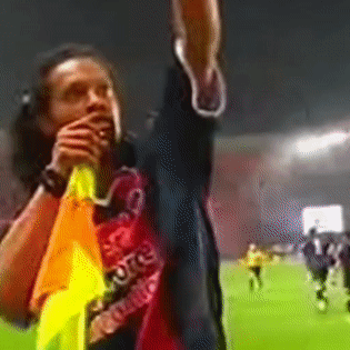 A Soccer Player Holds Up His Arm In The Air While Wearing A Jersey That Says ' Force ' On It GIF