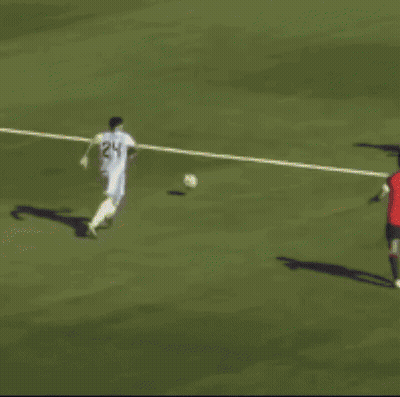 A Soccer Player In A Blue Jersey With The Number 2 On It GIF