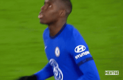A Soccer Player In A Blue Jersey With The Word Heiitse On The Bottom GIF