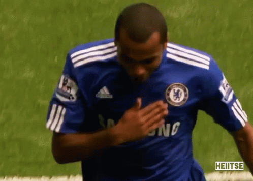 A Soccer Player In A Blue Samsung Jersey GIF