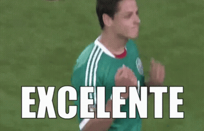 A Soccer Player In A Green Jersey Is Giving A Thumbs Up And The Word Excelente Is Above Him . GIF