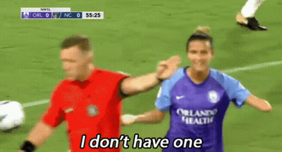 A Soccer Player In A Purple Orlando Health Jersey Says I Don T Have One GIF