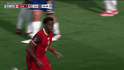 A Soccer Player In A Red Jersey Is Running On The Field GIF