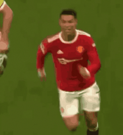 A Soccer Player In A Red Jersey With The Letter B On The Front GIF