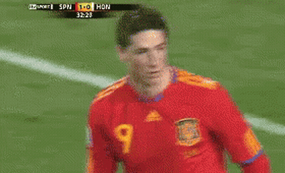 A Soccer Player In A Red Jersey With The Number 9 On It GIF