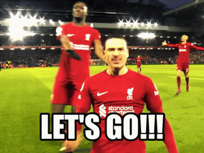 A Soccer Player In A Red Uniform Says Let 'S Go On The Field GIF