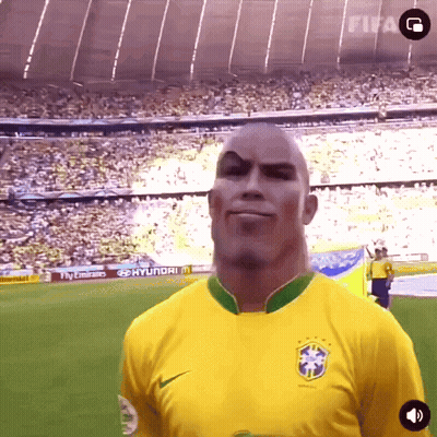 A Soccer Player In A Yellow Jersey With A Brazilian Flag On It GIF