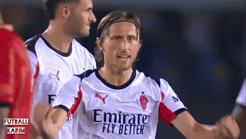 A Soccer Player In An Emirates Fly Better Jersey GIF