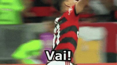 A Soccer Player Is Celebrating A Goal With The Word Vai Written On The Screen GIF