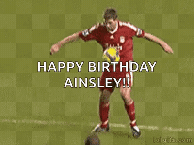A Soccer Player Is Falling On The Field And Says Happy Birthday Aisley GIF