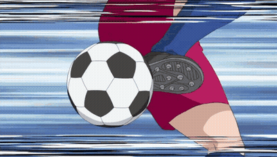 A Soccer Player Is Kicking A Soccer Ball In A Cartoon Drawing GIF