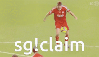 A Soccer Player Is Laying On The Ground With The Words Sg Claim Written Below Him GIF